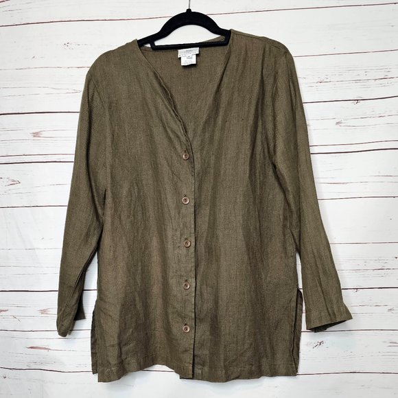 Hot Cotton Tops Hot Cotton Linen Button Down Shirt Poshmark